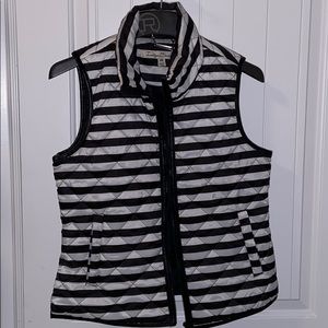 Black and White Puffer Vest